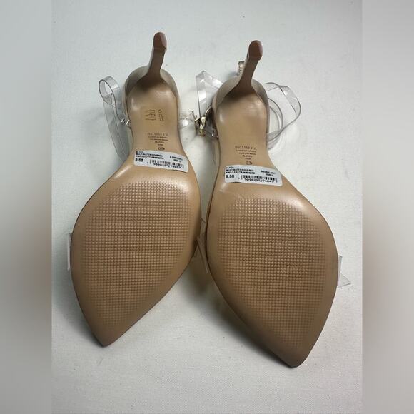 SCHUTZ Clear Bow Strappy Heels Gold Size 8.5 NWOB - Picture 6 of 9